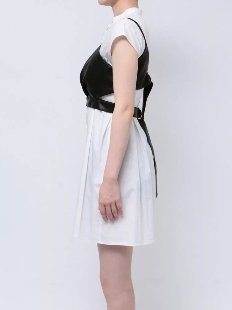 MURUA 緊身胸衣 x 襯衫連身裙套裝 3色 [OP345]