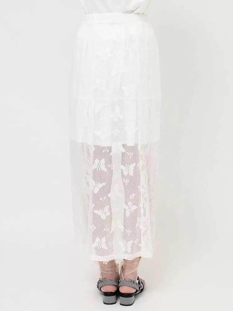 merry jenny 蝴蝶蕾絲多層半身裙 2色 [BT287]
