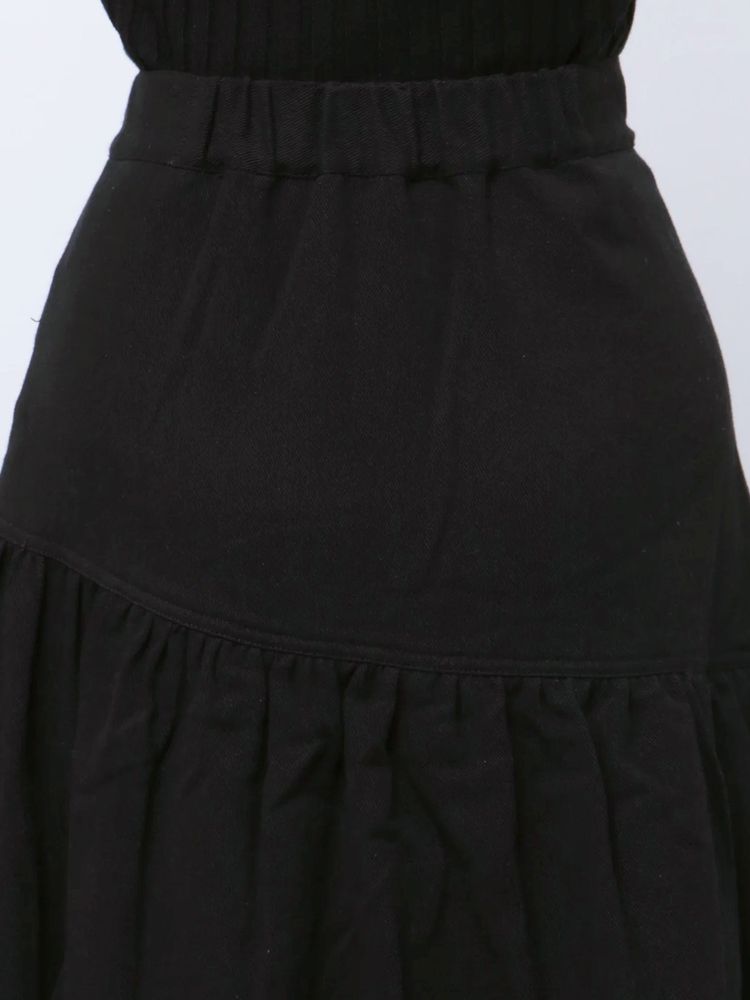 jouetie 前拉鏈流蘇分層半身裙 2色 [BT274]