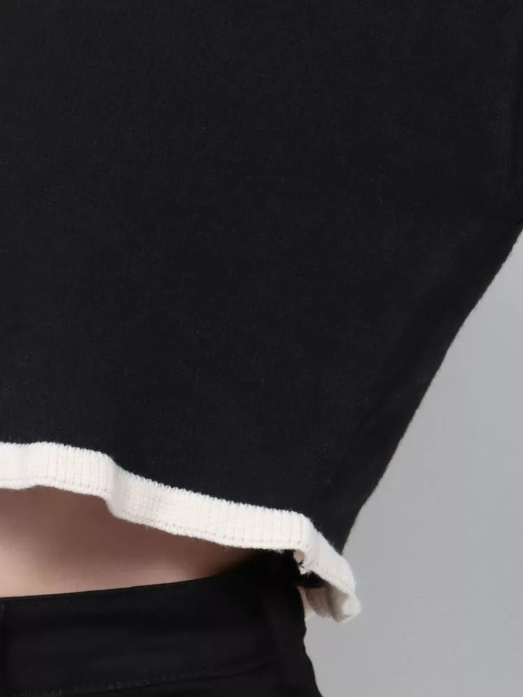 EMODA 拼色短款針織上衣 2色 [TP255]