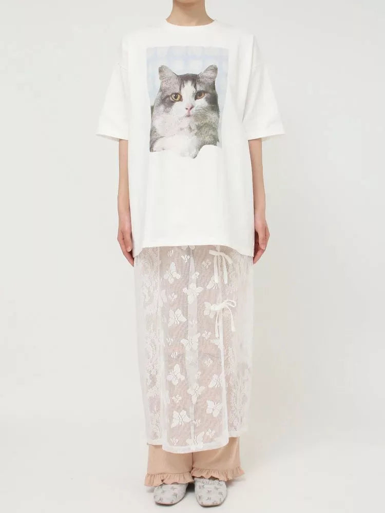 merry jenny 蝴蝶蕾絲多層半身裙 2色 [BT287]