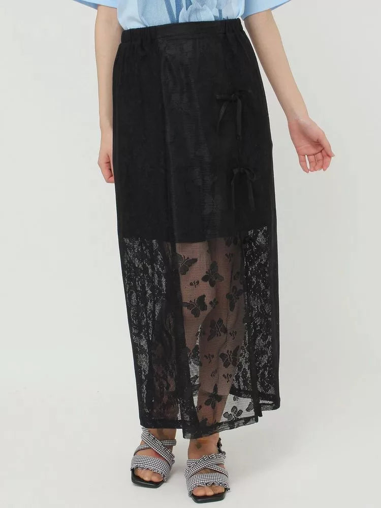 merry jenny 蝴蝶蕾絲多層半身裙 2色 [BT287]