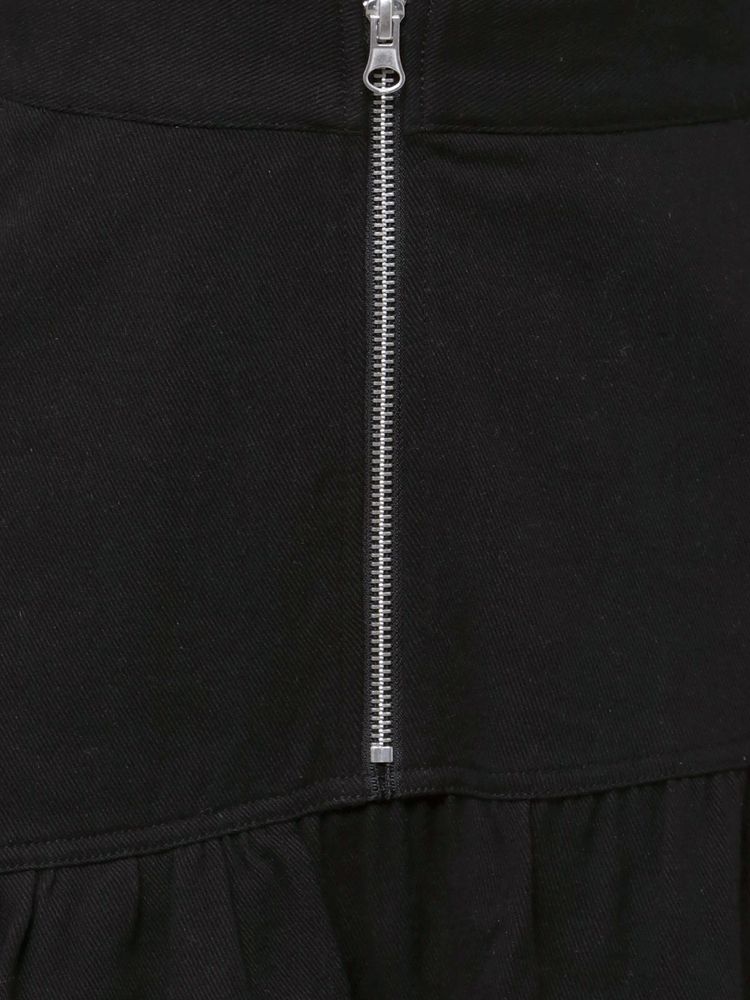 jouetie 前拉鏈流蘇分層半身裙 2色 [BT274]