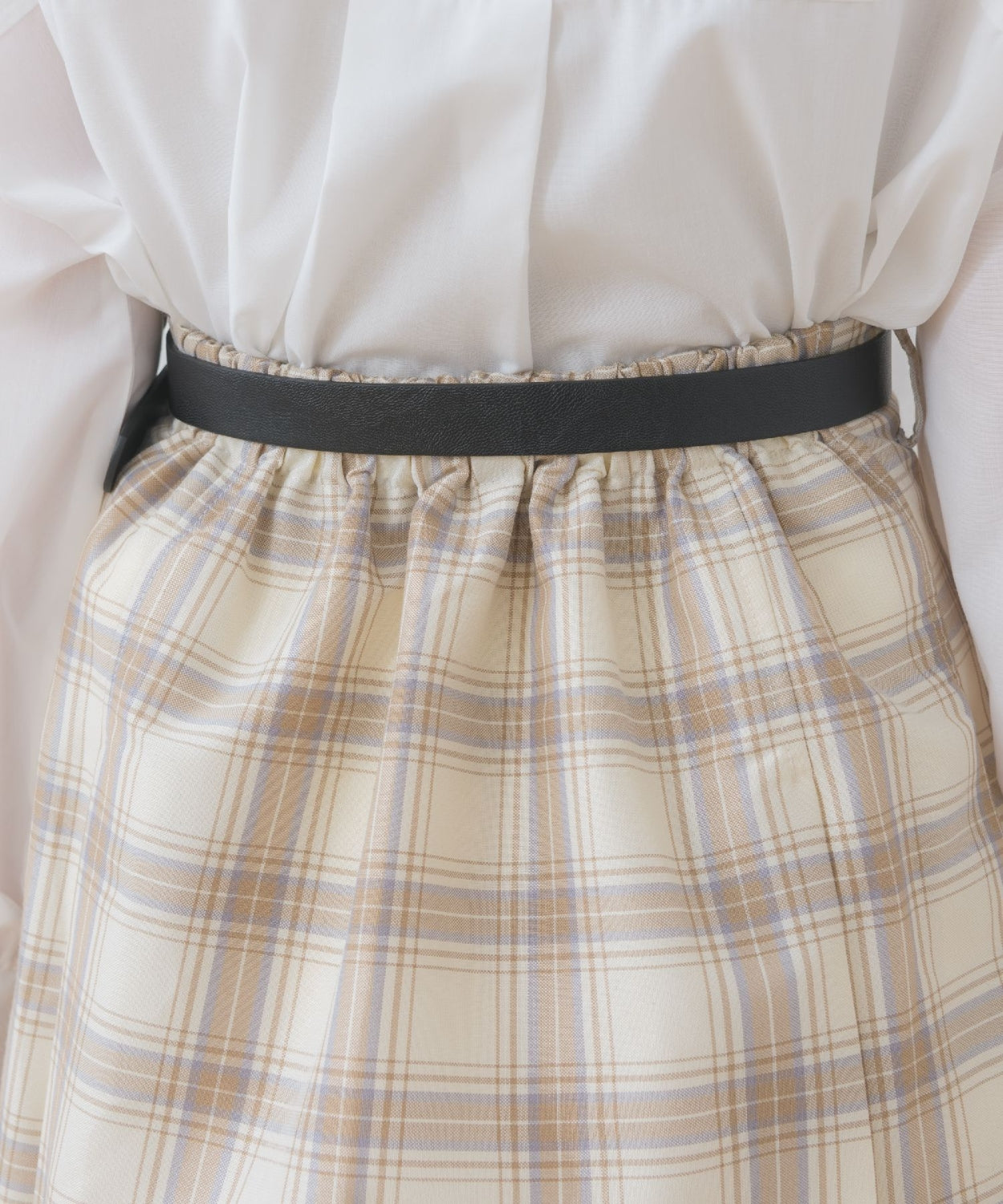 ems excite 附腰帶格仔百褶裙 [BT270]