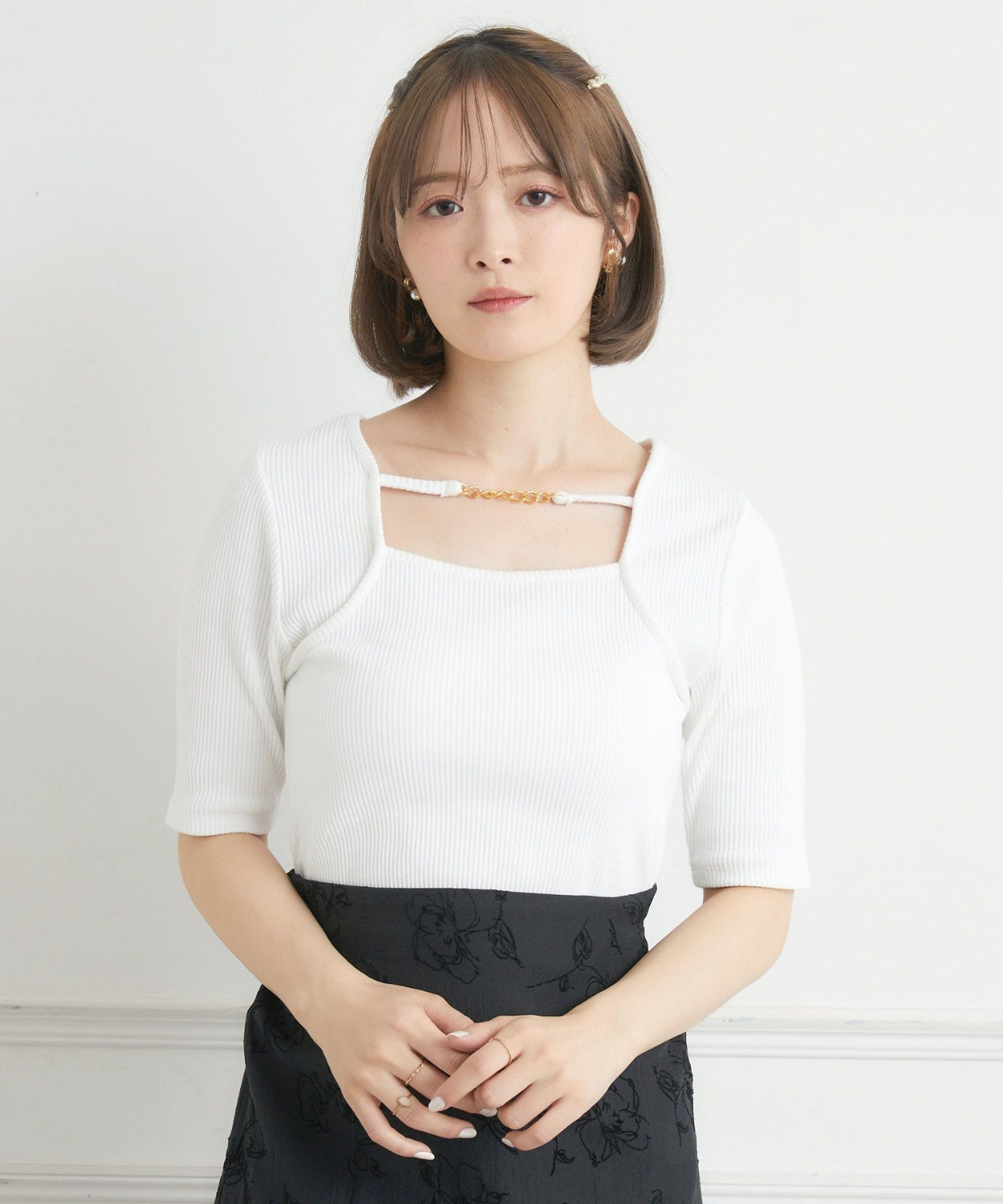 ems excite 鏈條設計方領上衣 [TP239]