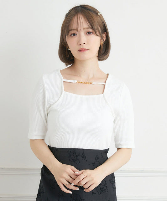 ems excite 鏈條設計方領上衣 [TP239]