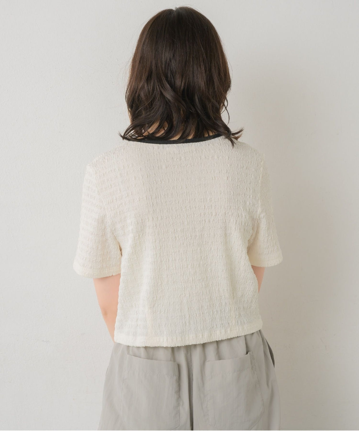 ems excite 刺繡字拼色百搭上衣 [TP281]