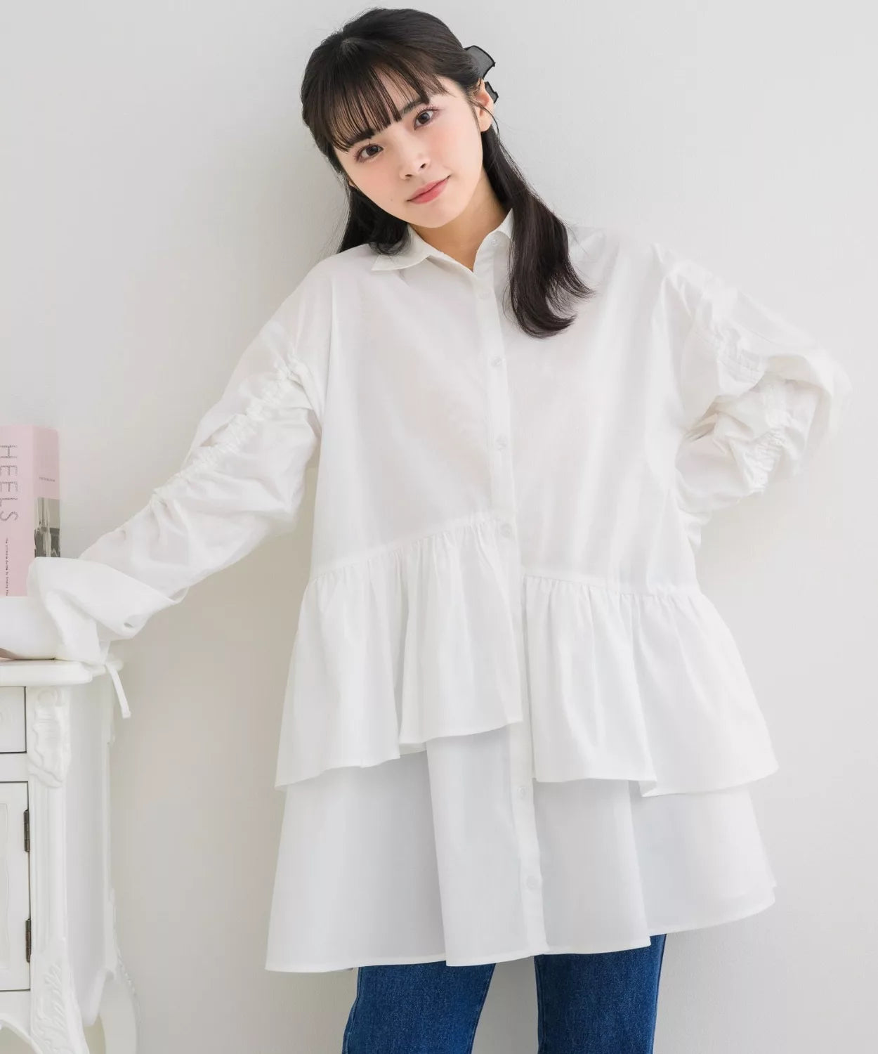 ems excite 荷葉邊下擺連身裙 2色 [OP294]