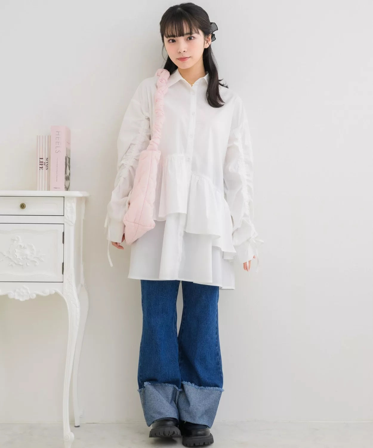 ems excite 荷葉邊下擺連身裙 2色 [OP294]