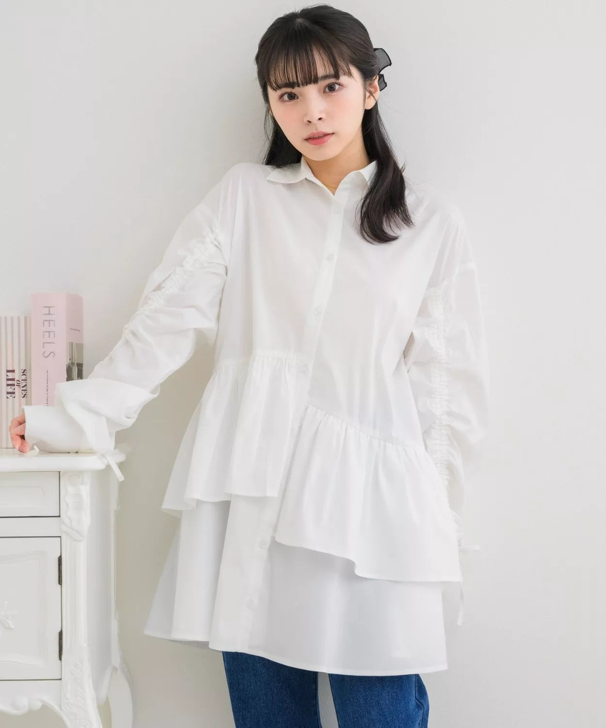 ems excite 荷葉邊下擺連身裙 2色 [OP294]