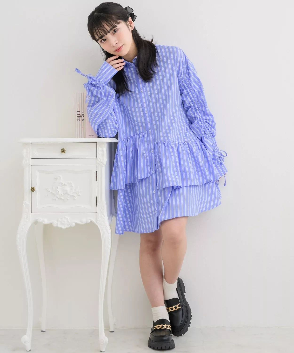 ems excite 荷葉邊下擺連身裙 2色 [OP294]