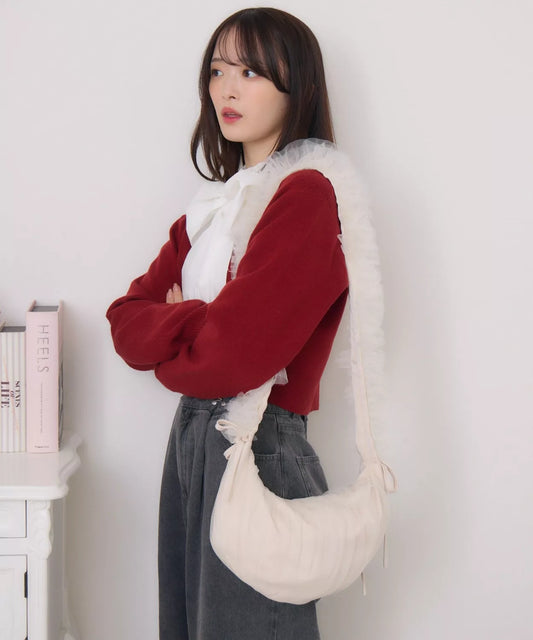 ems excite Ruffle薄紗蝴蝶結單肩包 3色 [BG0188]