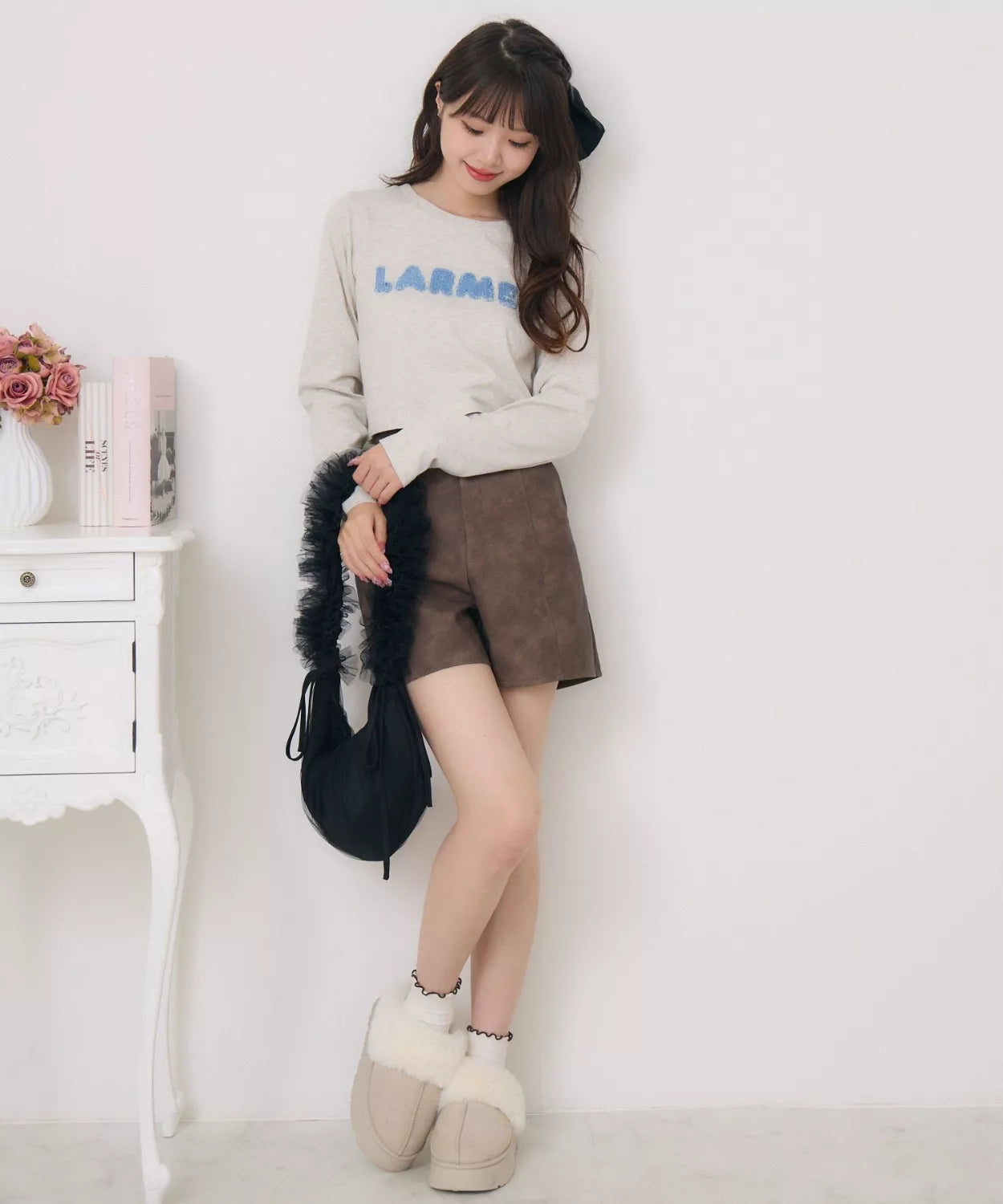 ems excite Ruffle薄紗蝴蝶結單肩包 3色 [BG0188]