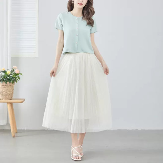 紗質直紋長裙 [BT61]