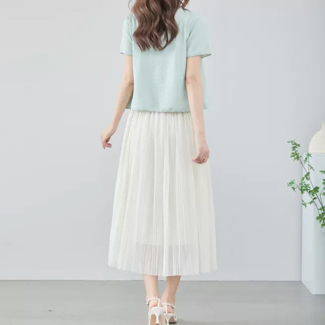 紗質直紋長裙 [BT61]