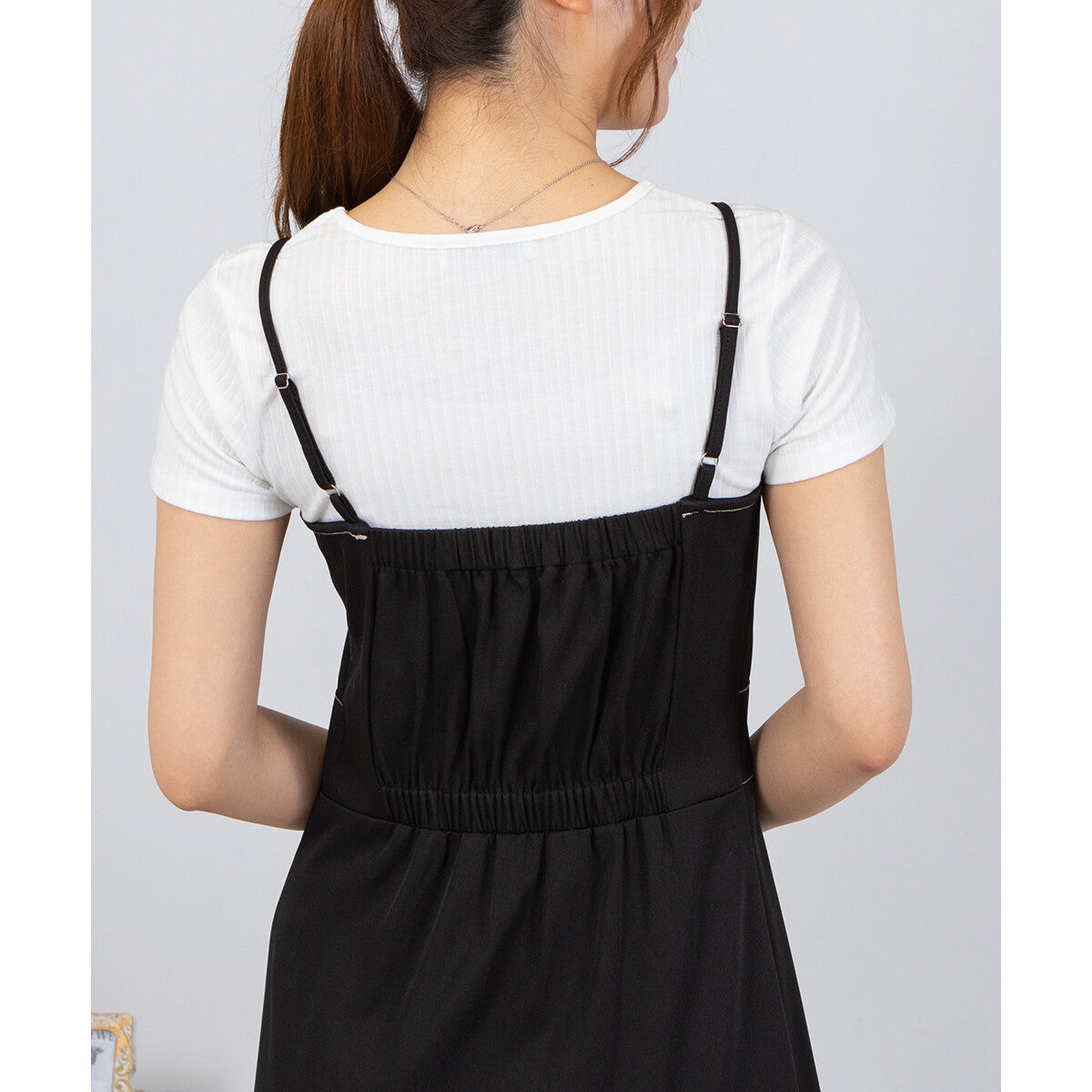 吊帶拉鏈開叉連身裙 4色 [OP105]