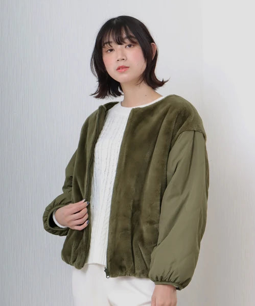 毛毛雙面外套 2色 [OT199]