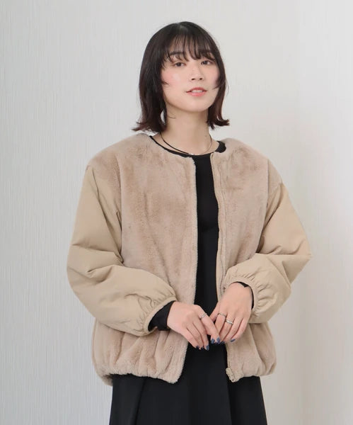 毛毛雙面外套 2色 [OT199]