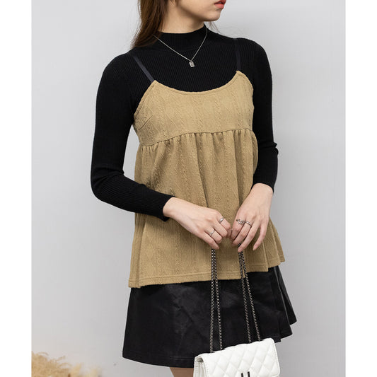 羅紋針織 X 吊帶背心套裝 3色 [TP171]