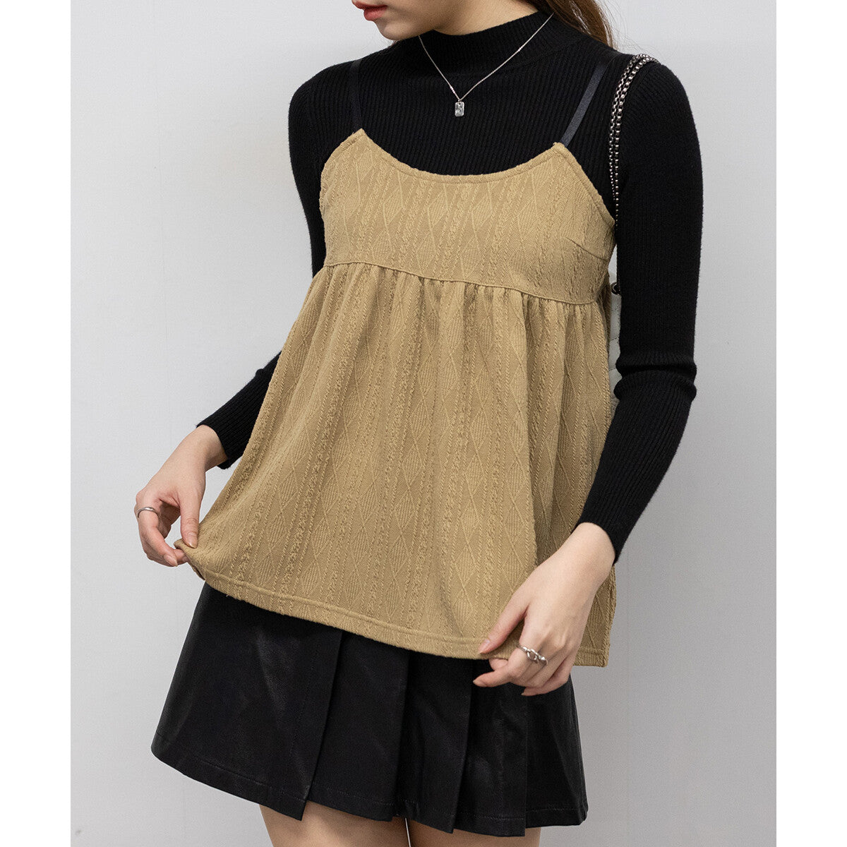 羅紋針織 X 吊帶背心套裝 3色 [TP171]