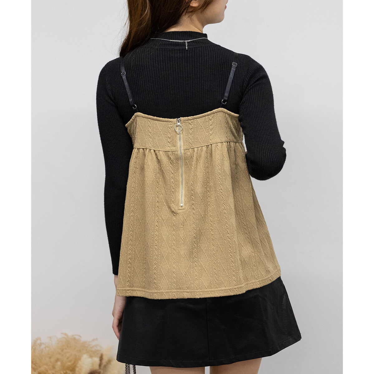 羅紋針織 X 吊帶背心套裝 3色 [TP171]