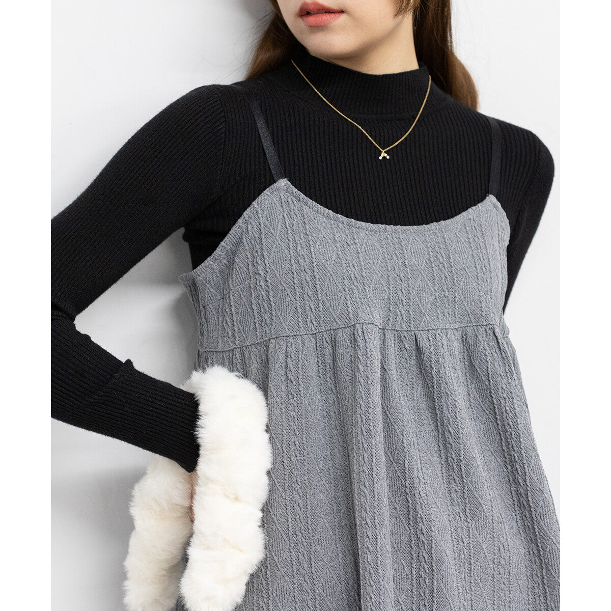 羅紋針織 X 吊帶背心套裝 3色 [TP171]