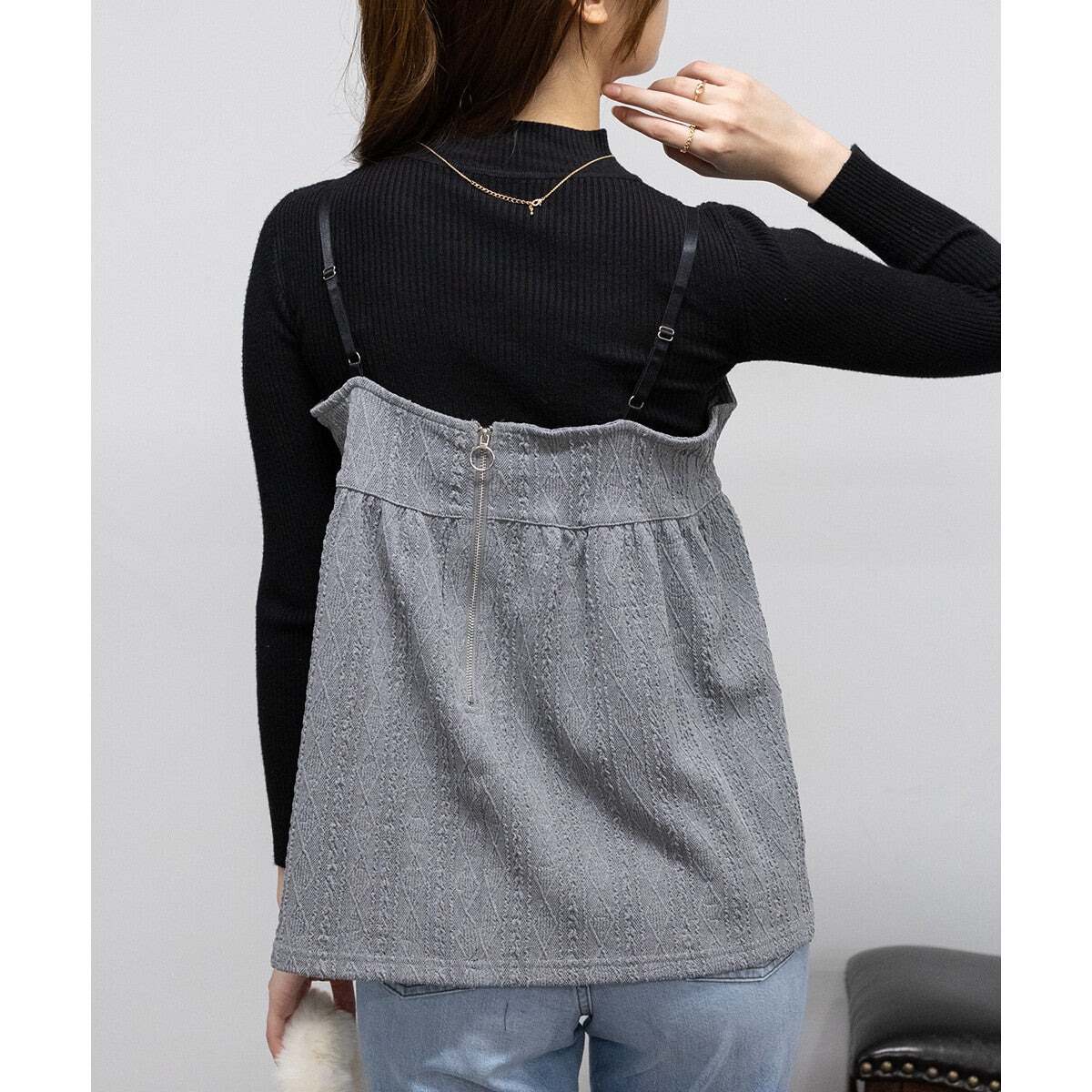 羅紋針織 X 吊帶背心套裝 3色 [TP171]