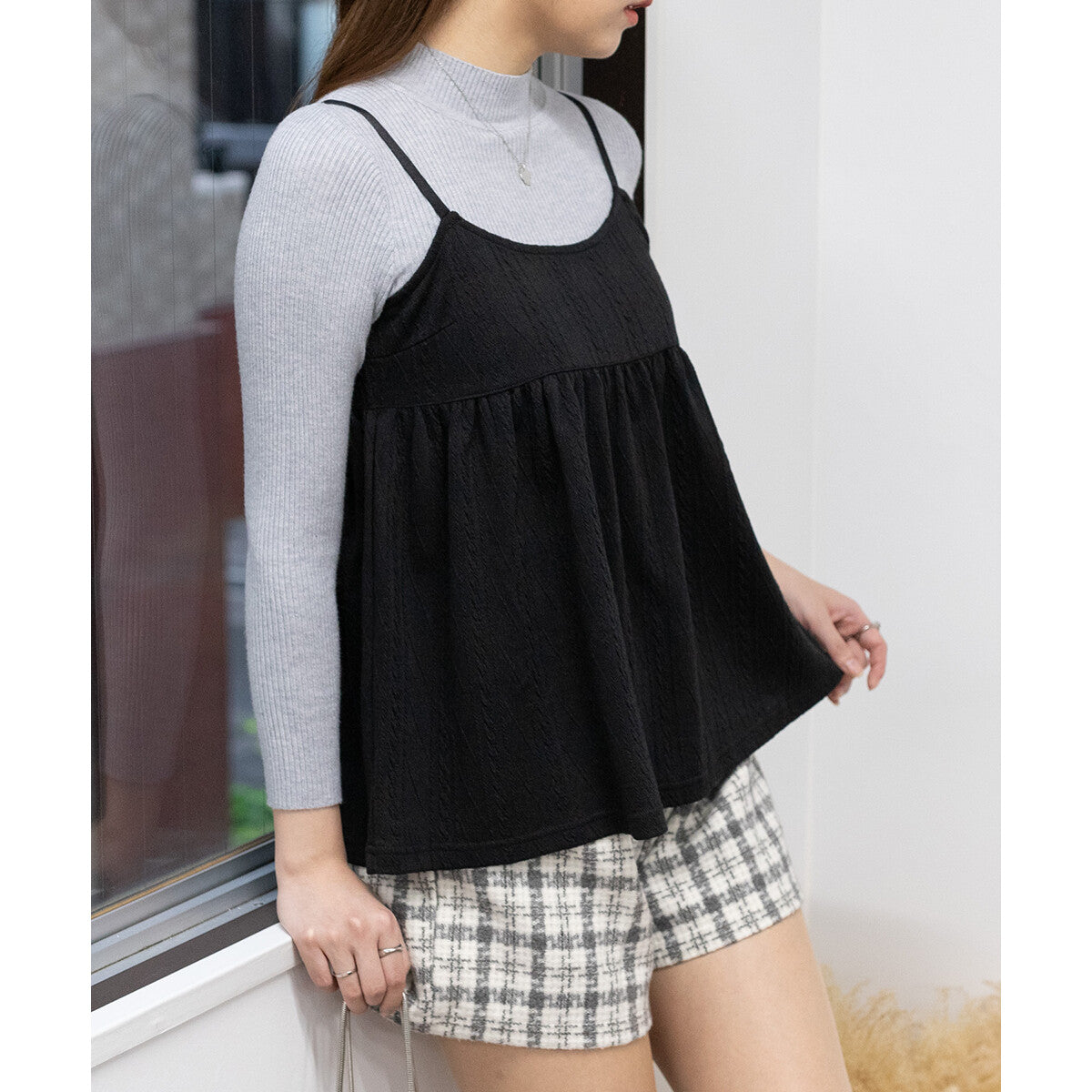 羅紋針織 X 吊帶背心套裝 3色 [TP171]