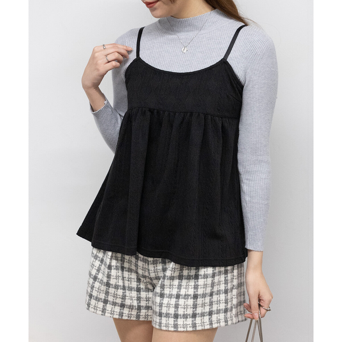 羅紋針織 X 吊帶背心套裝 3色 [TP171]