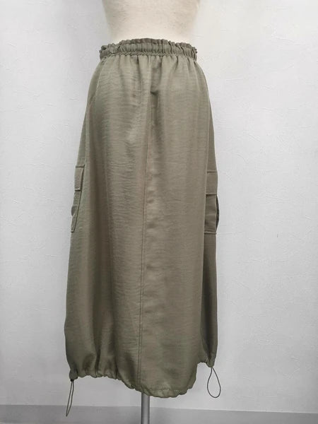 抽繩設計工裝裙 4色 [BT195]