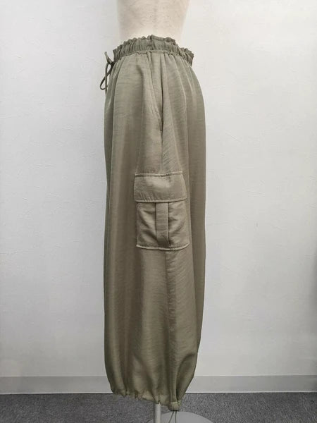 抽繩設計工裝裙 4色 [BT195]