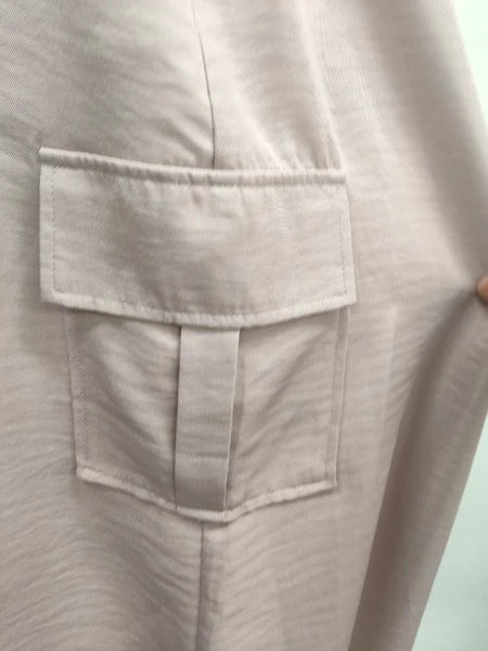 抽繩設計工裝裙 4色 [BT195]