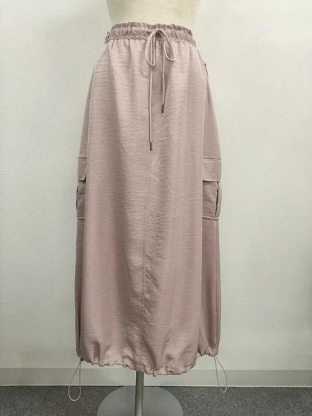 抽繩設計工裝裙 4色 [BT195]