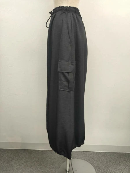 抽繩設計工裝裙 4色 [BT195]