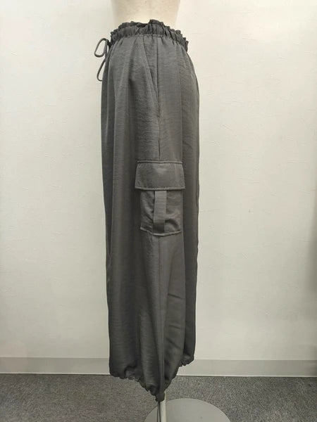 抽繩設計工裝裙 4色 [BT195]