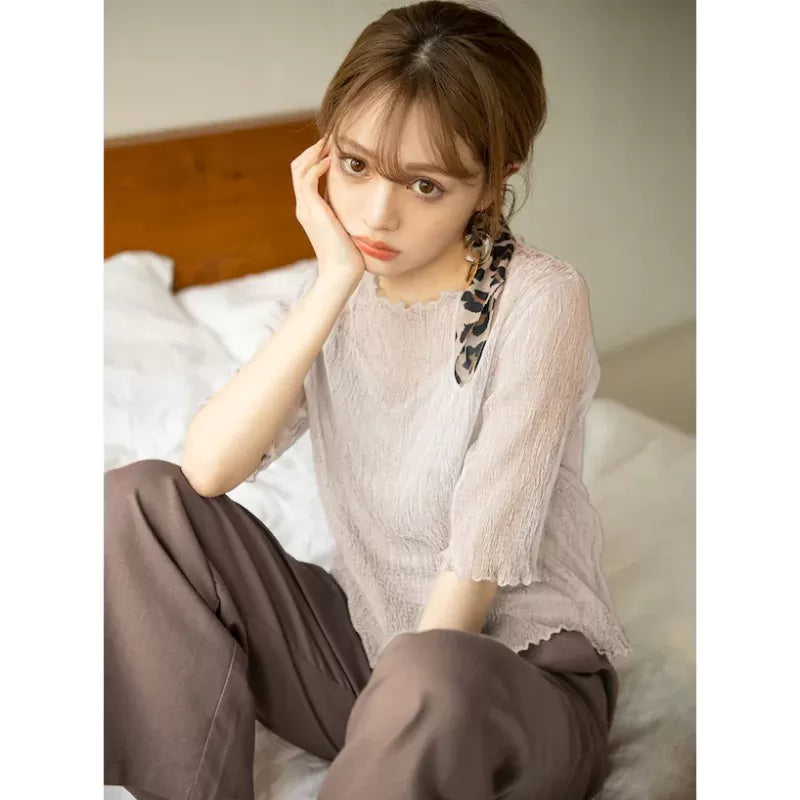 GRL 連吊帶透明感雪紡上衣 2色 [TP44]