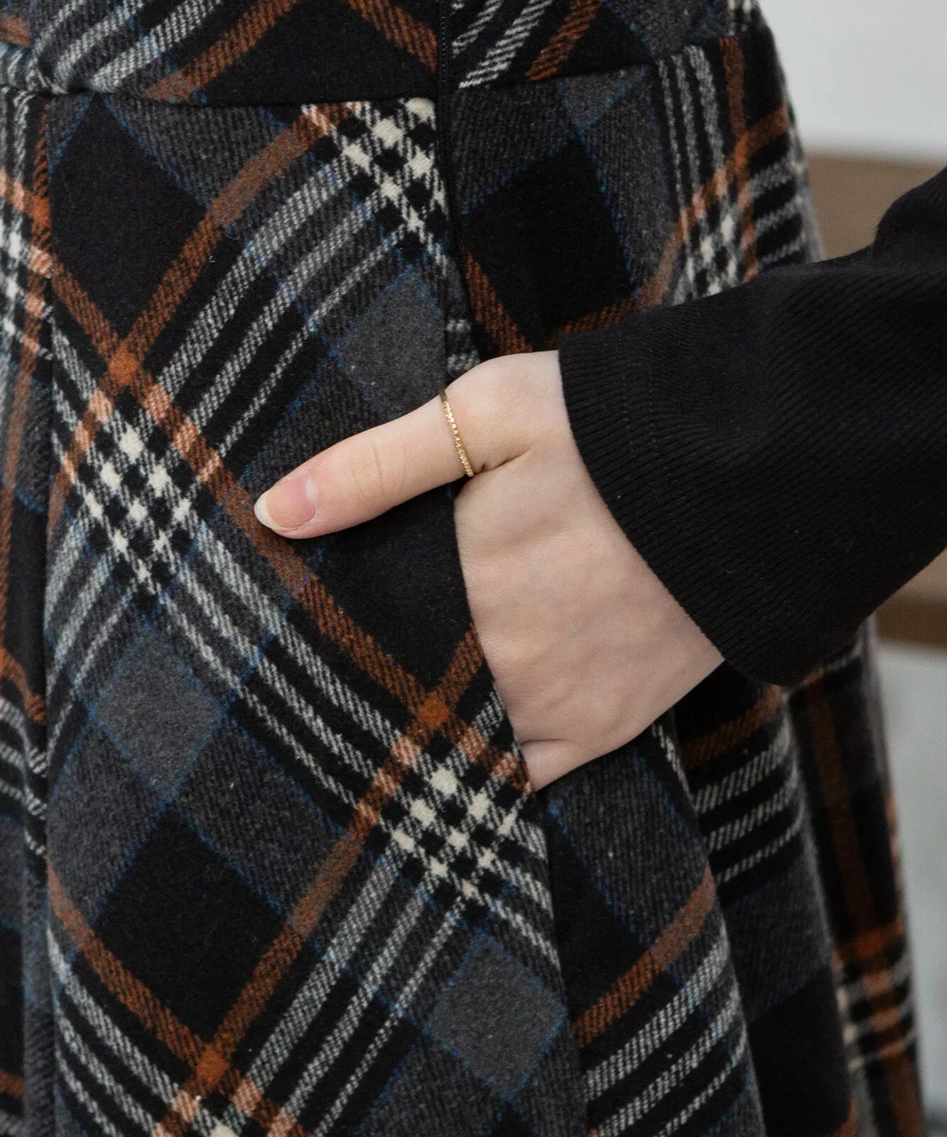 金扣子格仔背心連身裙 [OP307]