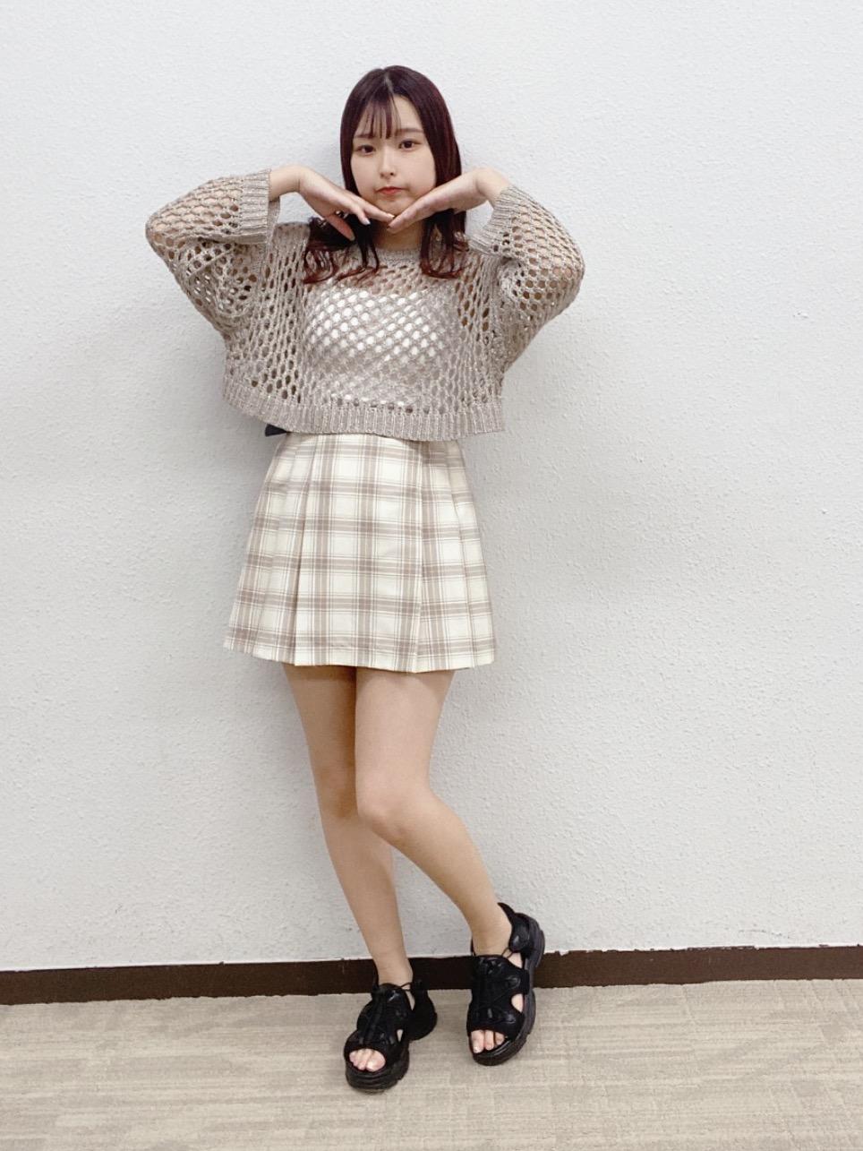 ems excite 附腰帶格仔百褶裙 [BT270]