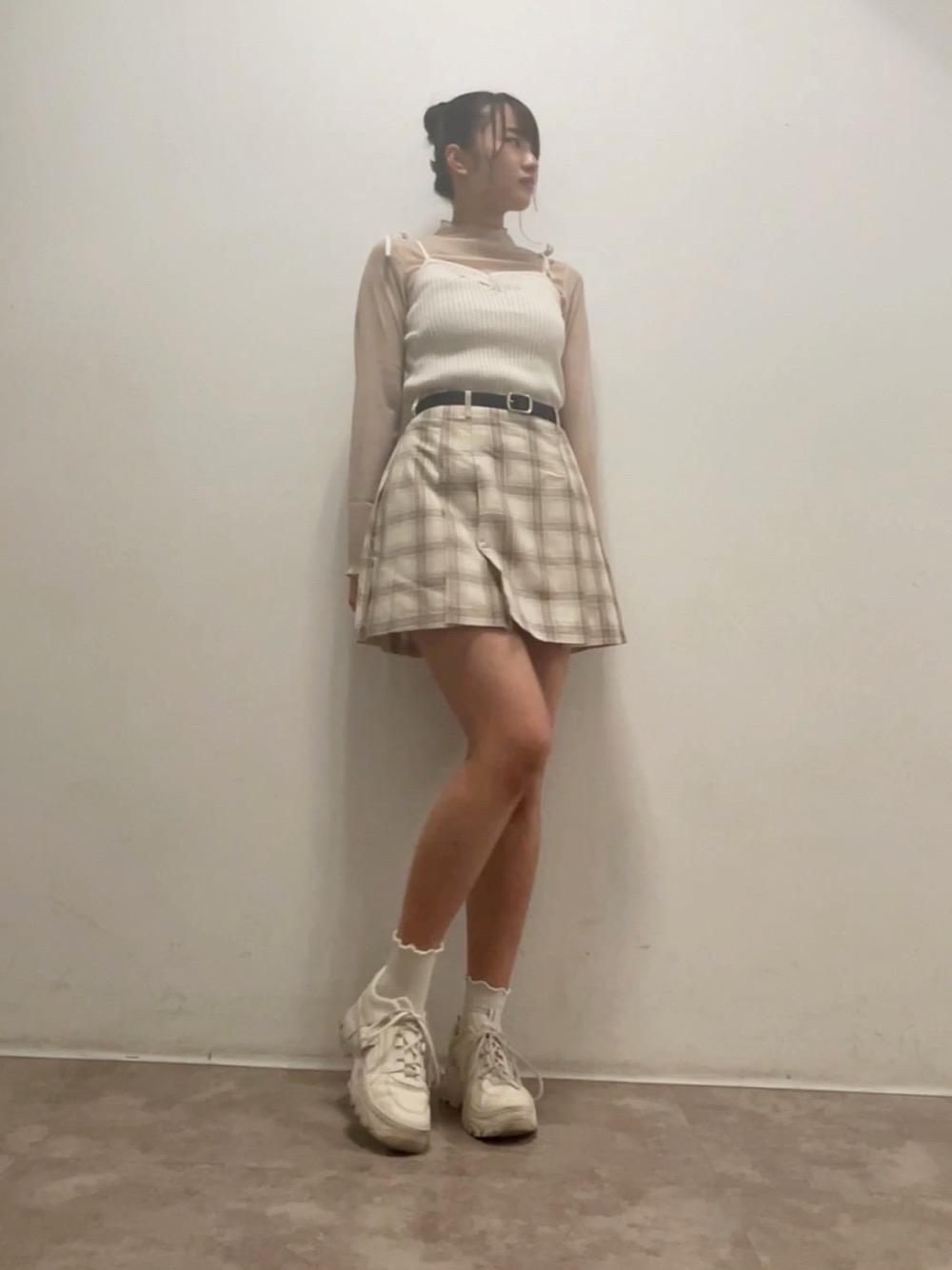 ems excite 附腰帶格仔百褶裙 [BT270]