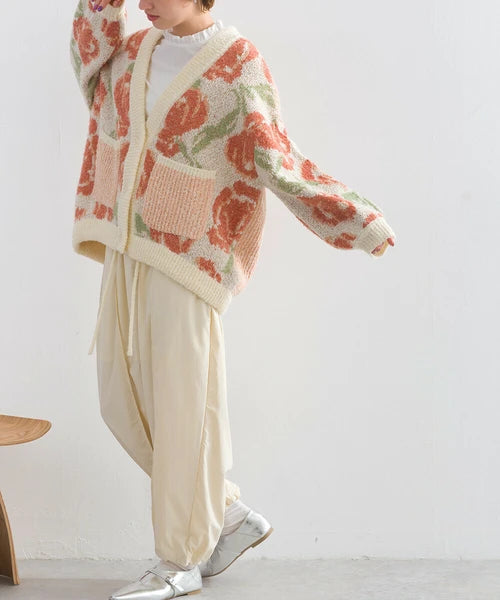 Lupilien 花花針織開襟衫 [OT276]