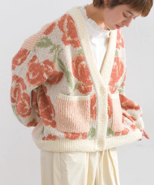 Lupilien 花花針織開襟衫 [OT276]