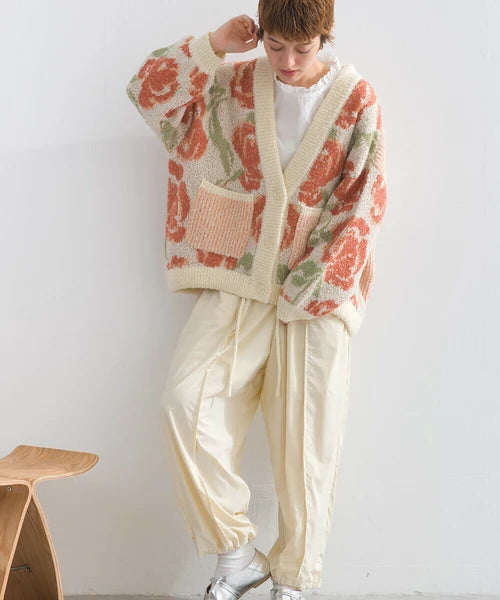 Lupilien 花花針織開襟衫 [OT276]