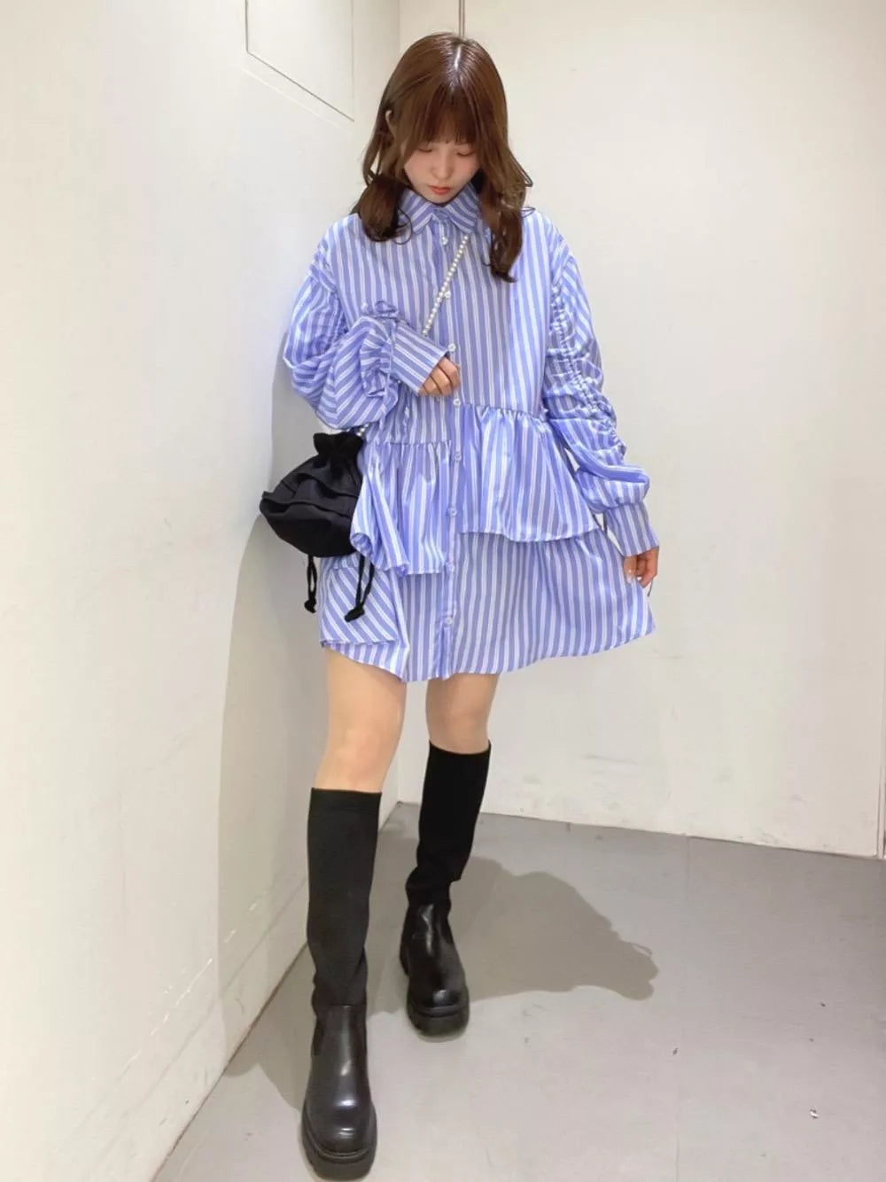 ems excite 荷葉邊下擺連身裙 2色 [OP294]