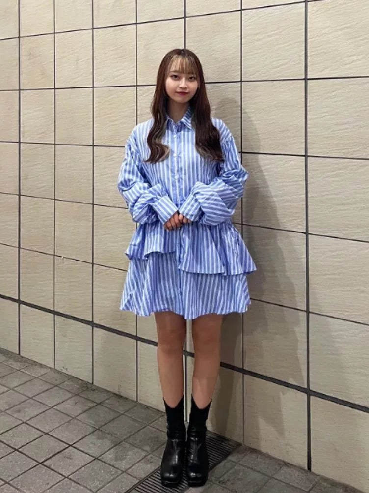 ems excite 荷葉邊下擺連身裙 2色 [OP294]