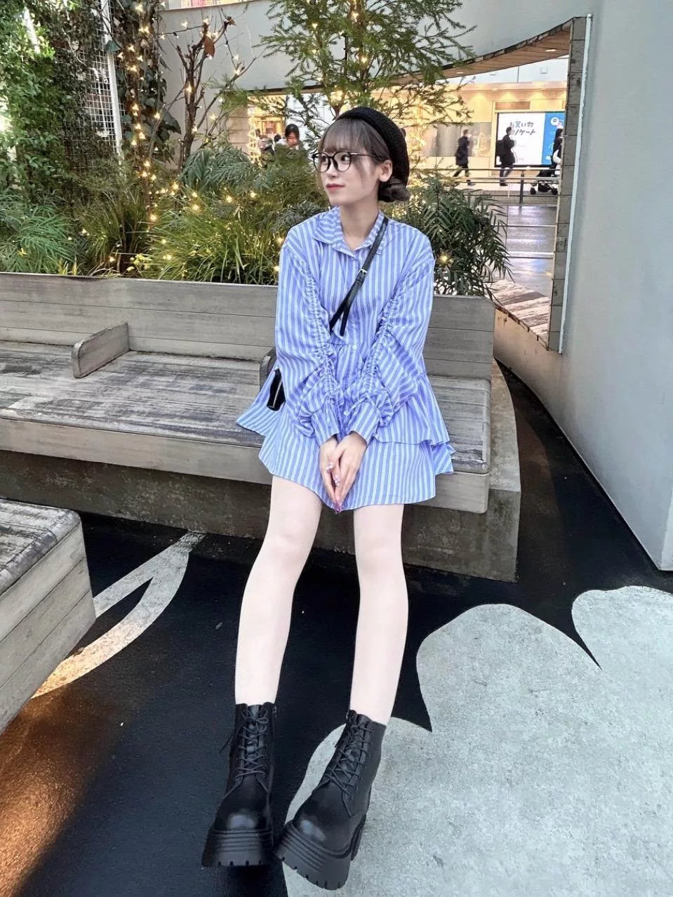 ems excite 荷葉邊下擺連身裙 2色 [OP294]