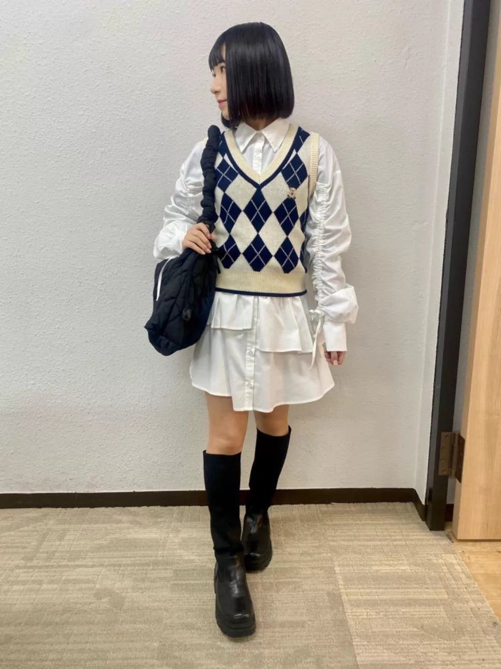 ems excite 荷葉邊下擺連身裙 2色 [OP294]