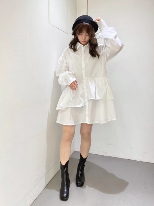 ems excite 荷葉邊下擺連身裙 2色 [OP294]