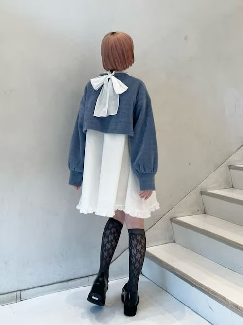 merry jenny 後綁帶蝴蝶結 Ruffle邊連身裙 [OP286]