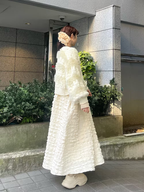 merry jenny 毛毛間條針織外套 [OT264]