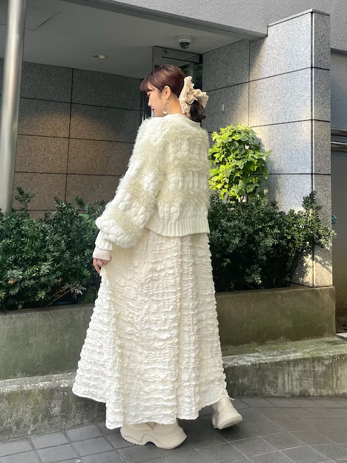 merry jenny 毛毛間條針織外套 [OT264]